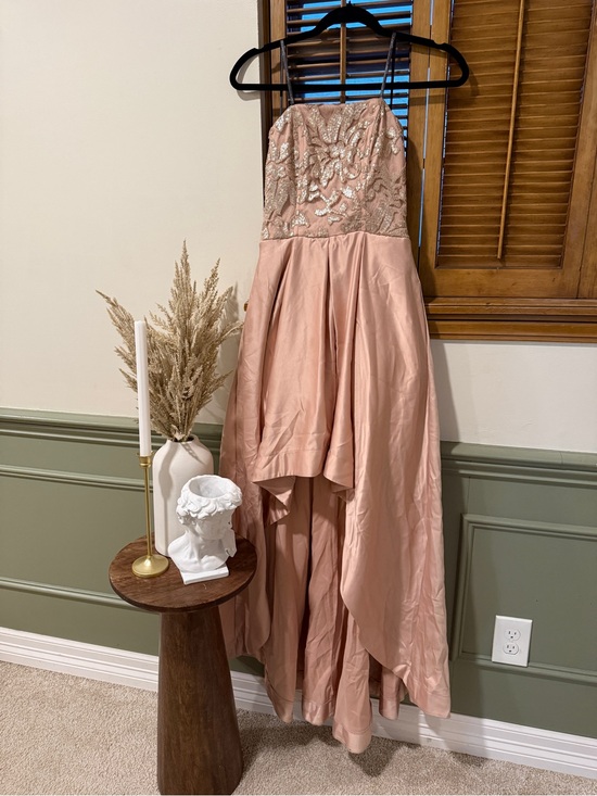 Dillards Dresses & Skirts - Strapless Blush Pink High-Low Sequin Bodice Dress